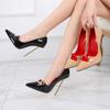 Sexy Modern Women's Metal Stiletto Open-toed Shallow Mouth Fashion Pointed Night Show Large Size High Heels Trendy