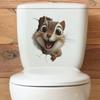 Cartoon Holes Big Eyes Cute Squirrels Bathroom Toilet and Home Beautification Stickers