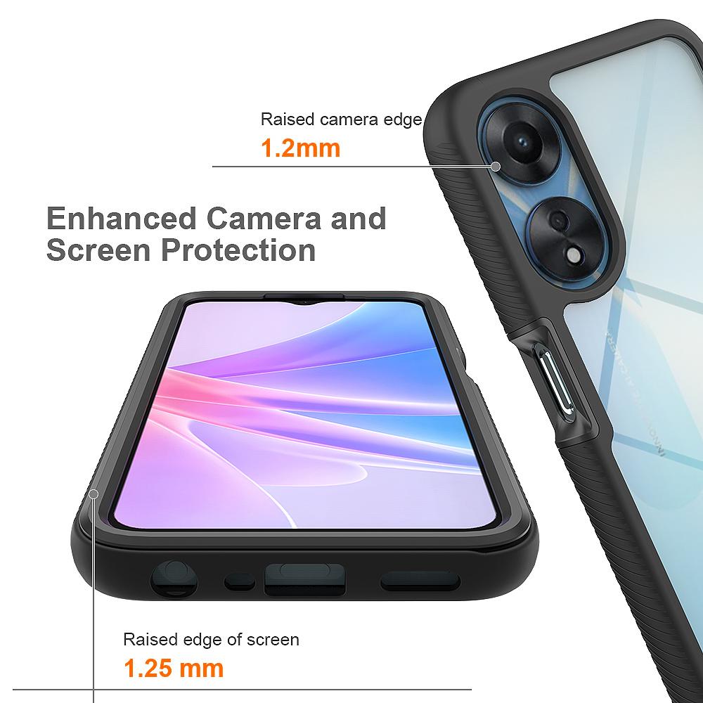 For Oppo A78 5G Impact Resistant Phone Cover 3-in-1 PC+TPU Case with PET Screen Protector