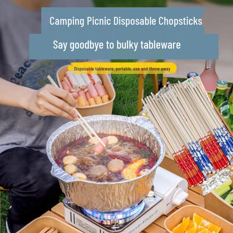 FATTBAO Disposable Bamboo Chopsticks for Camping & Outdoors