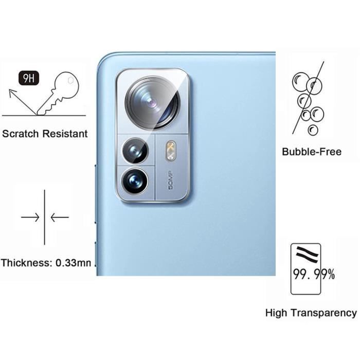 Protection Caméra - Phonillico - Xiaomi 12 LITE - Verre Trempé - Lot de 2 - Résistant aux rayures