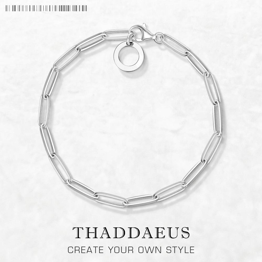 

Link Chain Charm Bracelets Summer New Trendy Gift for Women Men,Europe 925 Silver Fashion Jewelry Acessories 18cm