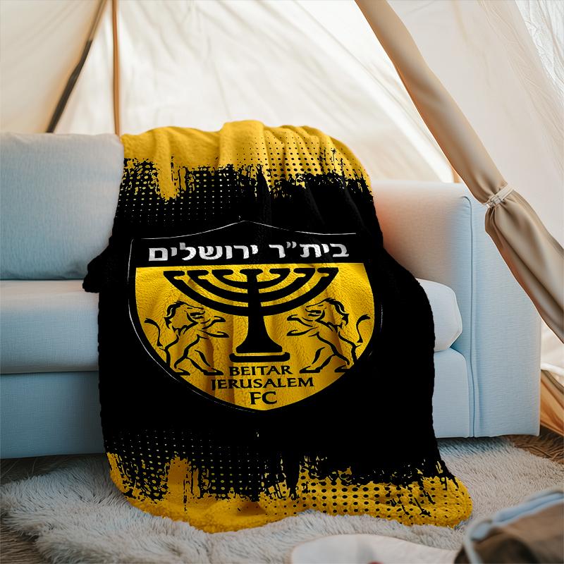 1PC Beitar Jerusalem Football Club Printed Soft Flannel Blanket Throw for Adult Bedroom Living Room Sofa Camping Travel Fan gifts Christmas Gifts