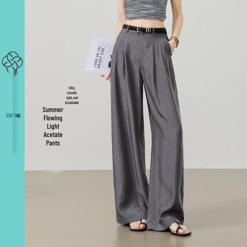 ESE-Y Women s 100% Acetate Wide-Leg Trousers 31