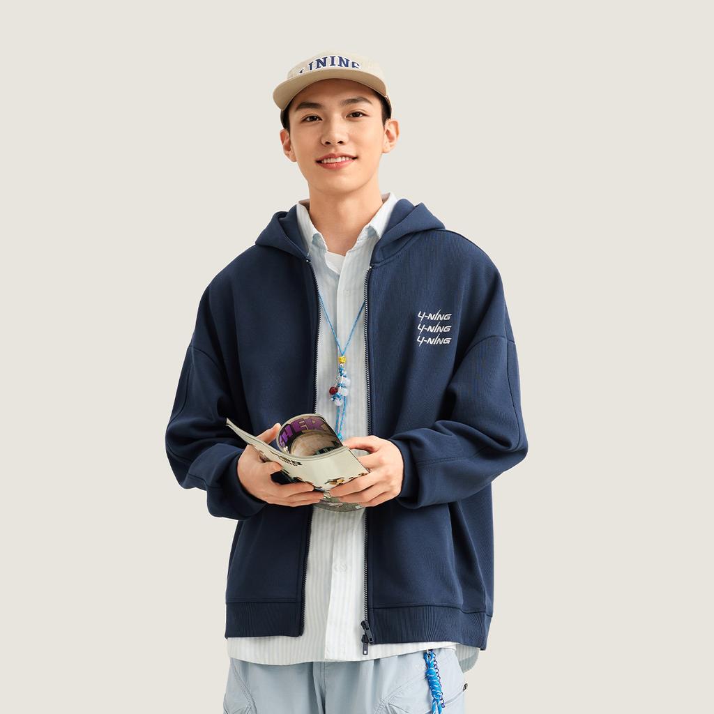 Li Ning Sports Lifestyle Series Hooded Letter Fleece Jacket Unisex Jacket AWDVC61-6