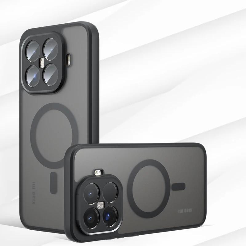 2025 Nový matný priehľadný puzdro pre Magsafe pre Xiaomi 15 T Pro 17 Pro Max 14 13 Ultra T Pro Magnetický nárazuvzdorný ochranný kryt na telefón