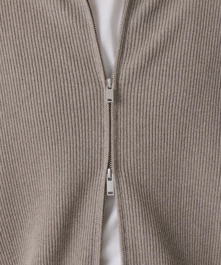 Musinsa Standard Cotton Collared Knit Zip-Up [Taupe]