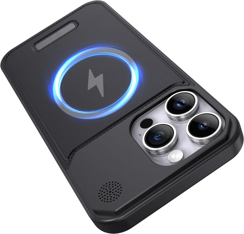For iPhone 13 Pro Max Magnetic Case Leather+Aluminium Alloy Borderless Aromatherapy Phone Cover