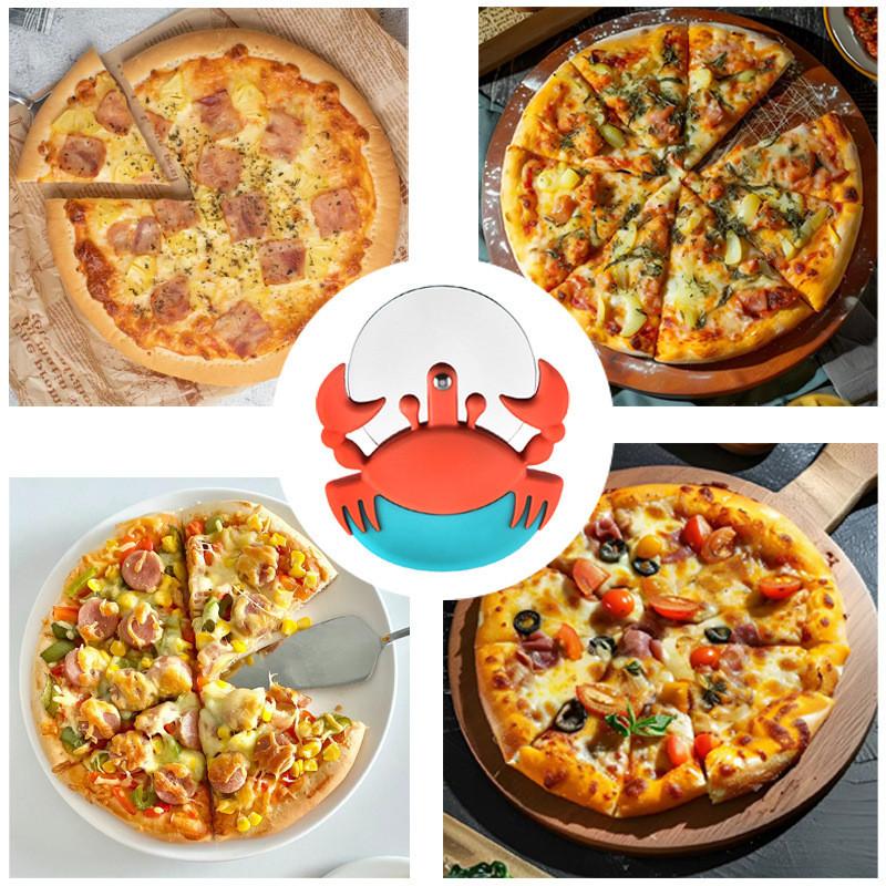 Bamboo Steel Stainless Handle Hatchet Pizza Tool Round Single Baking Wheel