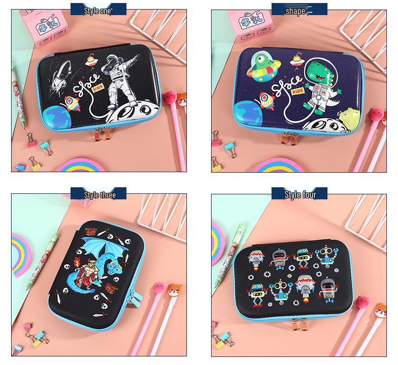 Cartoon Astronaut Large Capacity Pencil Case - Multi-purpose EVA Pencil Box for Kids