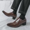 Fashion New British Gentleman Pointed Chelsea Business Height Increasing Shoes For Men Dress Wedding Prom Homecoming Footwear