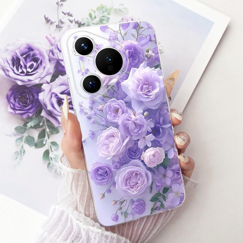 For Huawei Pura 70 70Pro 70 Ultra Pura 80 pro Pro+ Phone Case Clear Soft TPU Bumper Cover Cool Cartoon Butterfly Flower Funda
