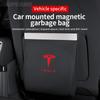 AMT1 For Model 3 Model Y Model S Model X Car Seat Back Hanging Garbage Bag Led Lamp Backrest Magnetic Storage Bag Trash Can