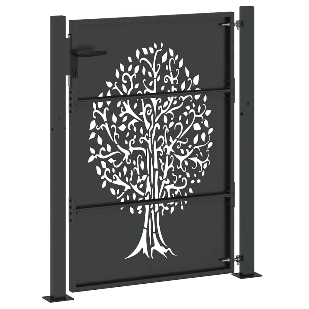 Garden Gate Black 110 X 155 Cm Powder Coated Steel