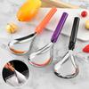 Smoothie Spoon Stainless Steel Ice Cream Spoon Serving Tool with Serrated Head Design Easy Grip Dessert Scoop Kitchen Utensil