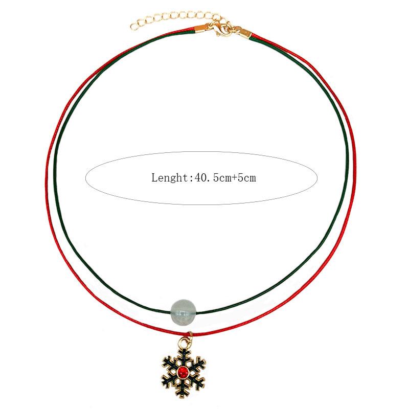 2025 Lichtgevende Kerst Ketting: Kerstklok, Boom, Rendier, Sneeuwvlok Dubbellaags Sleutelbeenketting