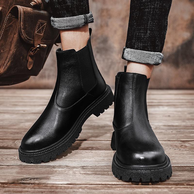 Übergröße Martin Stiefel Herbst/Winter Chelsea Lederstiefel Herrenstiefel Lederärmel Kurze Stiefel Schuhe