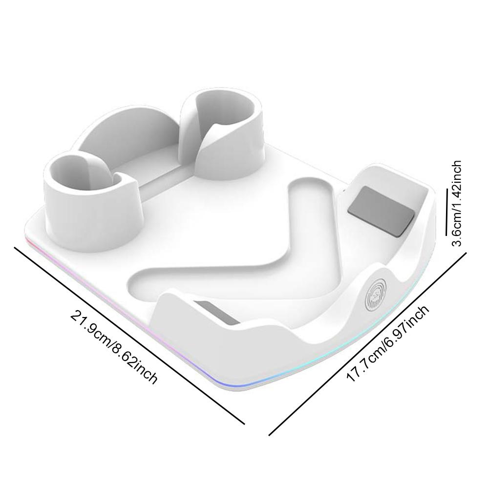 RGB VR Headest Fast Charging Station for Meta Quest 3S/Quest 3/Quest 2 Charging Dock Headset Display Stand Controller Mount