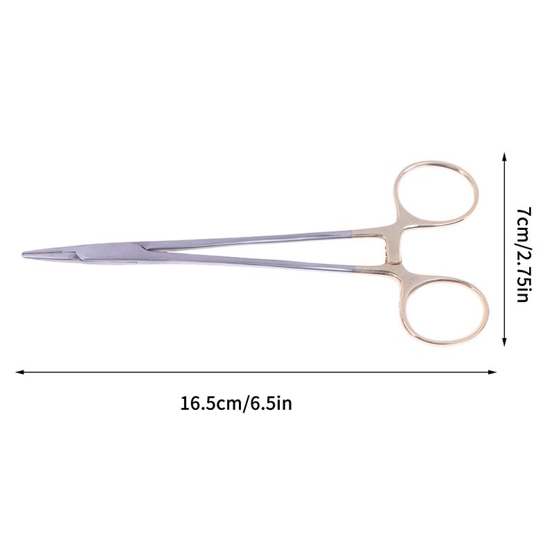 Needle Holder Pliers Mosquito Tweezer Gold Dental Surgical Instrument For Dental Forcep 12.5Cm/14Cm/15Cm/16Cm Oral Instruments