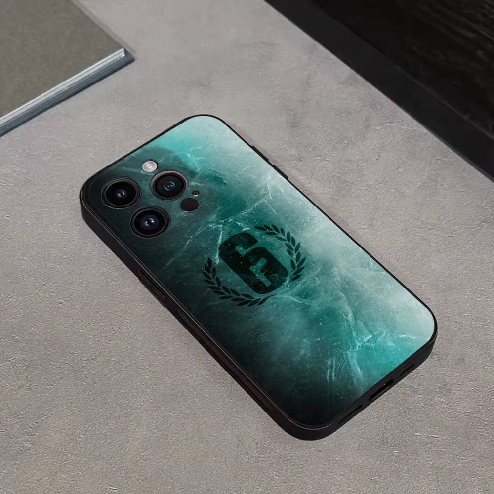 Rainbow S-Six S-Siege Phone Case For iPhone 16,15,14,13,12,11 Plus,Pro Max,XS,X,XR,SE,Mini,8,7,Soft Silicone Black Cover