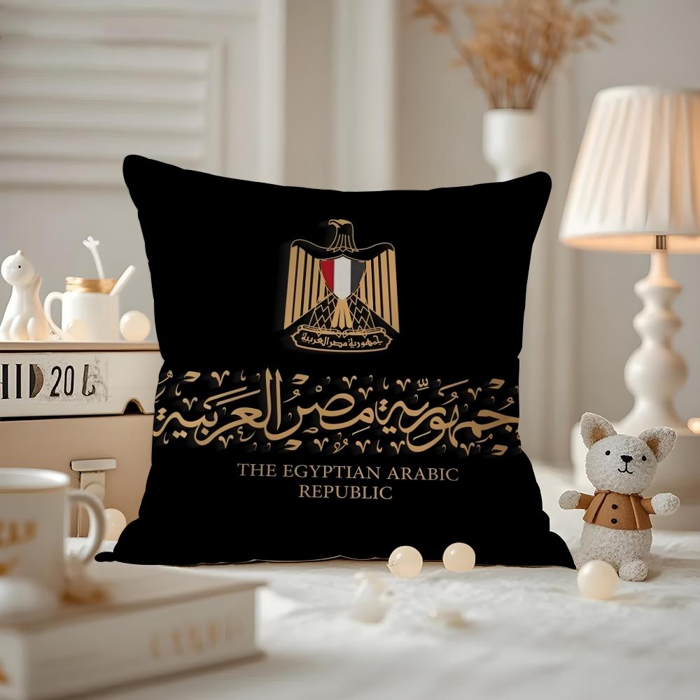 L-Iraqi Iraq National Flag Cushion Cover Anti-dustmite Pillowcase Invisible Zipper Silky Short Plush Sofa Cushion Cover