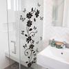 Black Floral Iris Vine Mirror Glass Sticker Home Bathroom Decoration Self-Adhesive Wall Sticker