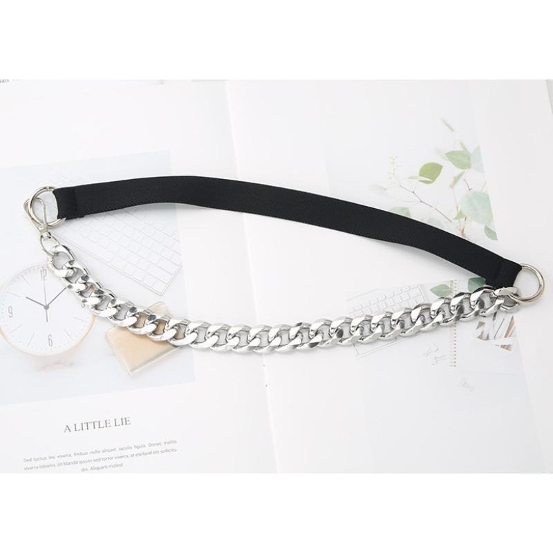 Fashionable Retro Versatile Metal Chain Elastic Waist Cincher Decorative Waist Chain for Dresses Suits and Coats for Women