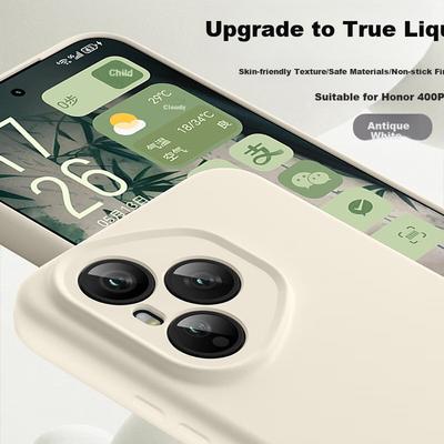 Honor 400 Pro Phone Case, Huawei Liquid Silicone Soft Case, Full Lens Protection, Shockproof, Simple And Elegantn, Outer In Antique White