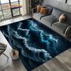 2025 New Style Blue Green Sea Wave Seawater Nature 3D Carpet Rug for Living Room Bedroom Home Sofa Decoration,Non-slip Floor Mat
