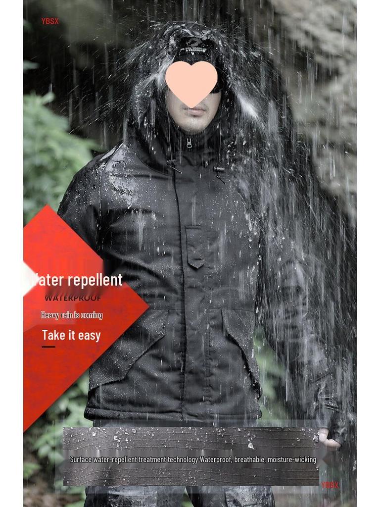 Herren- und Damen-Wasserdichte Camouflage-Taktische Jacke Set - Winddicht, mit Plus-Samt, Verdickt für Herbst und Winter.