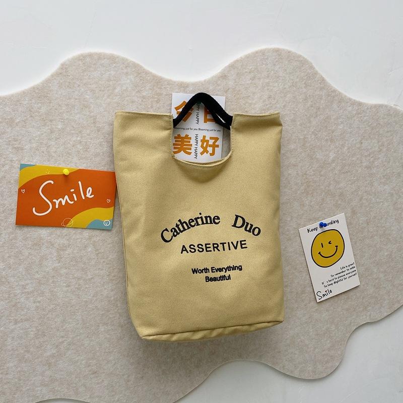 

Холщовая однотонная сумка-тоут в японском стиле для бэнто, для офисных работников, чтобы брать еду с собой, простая контрастная расцветка, модные сумки-письма