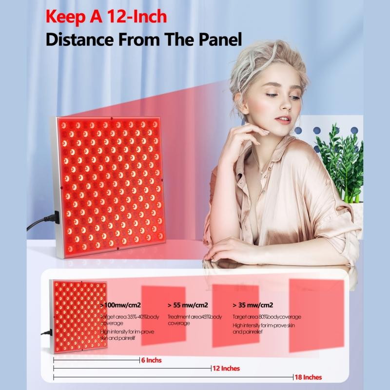 225 LED Light LED Red Light Therapy Panel Lamp for Facial Anti Aging Skin Care Beauty Body Pain Relief Tools