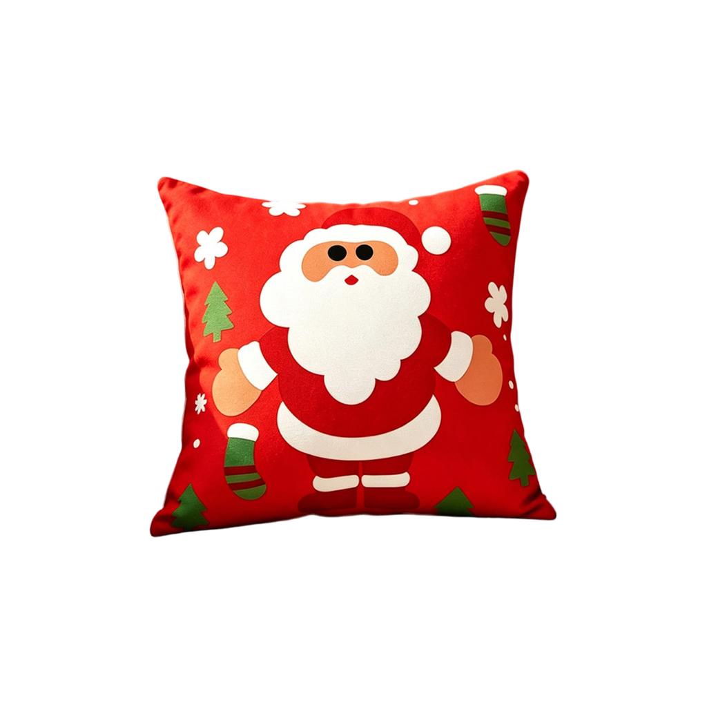 Christmas Festive Pillowcase, Imitation Embroidery Holiday Decoration, American Throw Pillow, Living Room Sofa Cushion, Bay Window Pillowcase