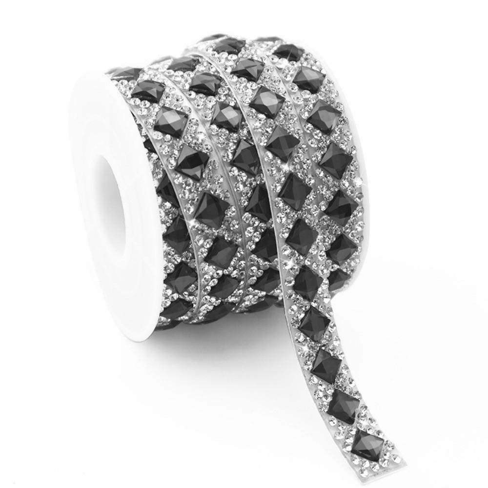 3 Yards Self Adhesive Square Rhinestone Flexible Shiny Rhinestone Sticker Sparkling DIY Decoration Rhinestone Strip