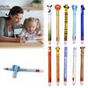 Cute Writing Pen Erasable Gel Pens Cartoon Animals Rollerball 0.5mm Tip Diameter Black/Blue Ink Refillable for School Office Supplies Quick-drying