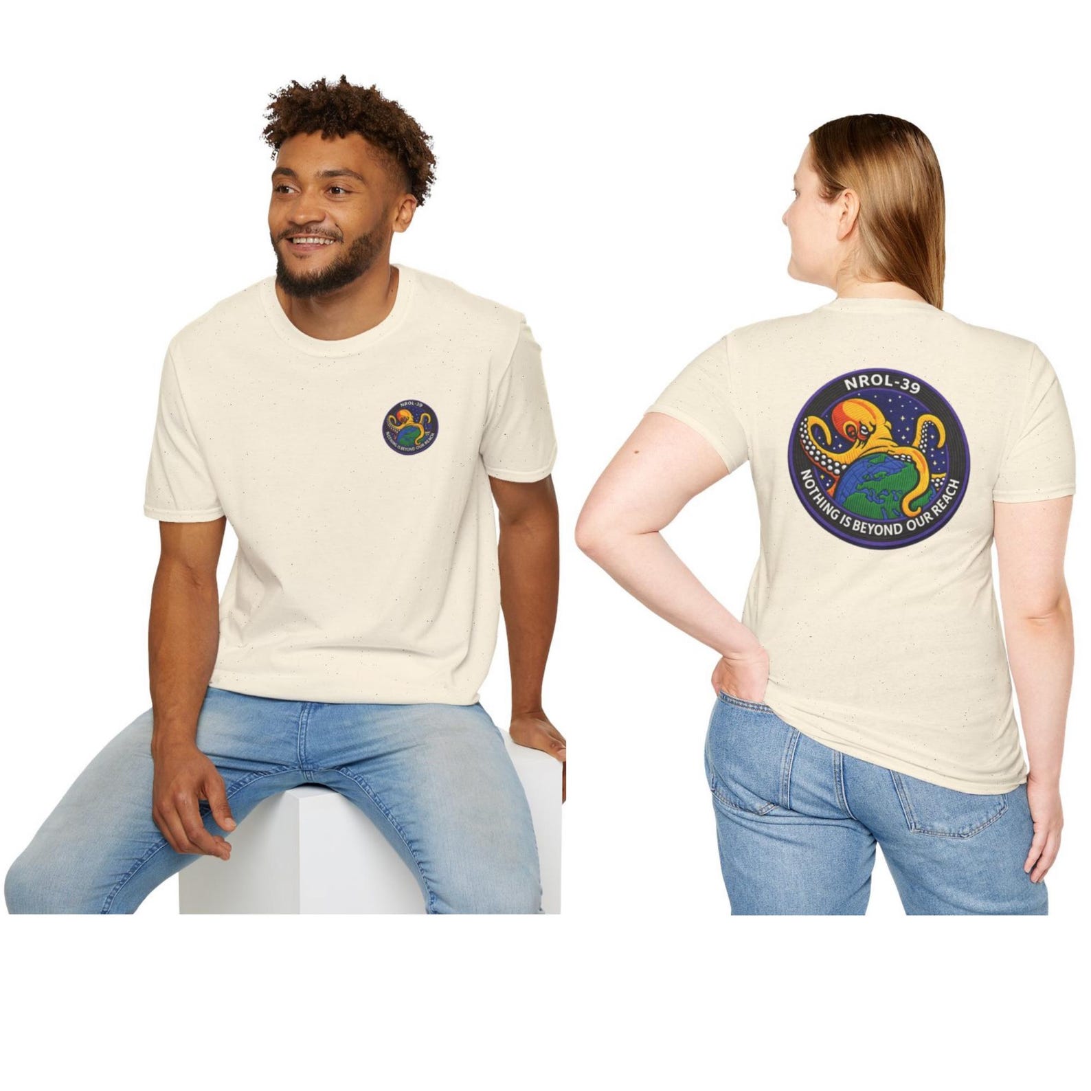NROL-39 Octopus Earth Patch T-Shirt | Nothing Is Beyond Our Reach S