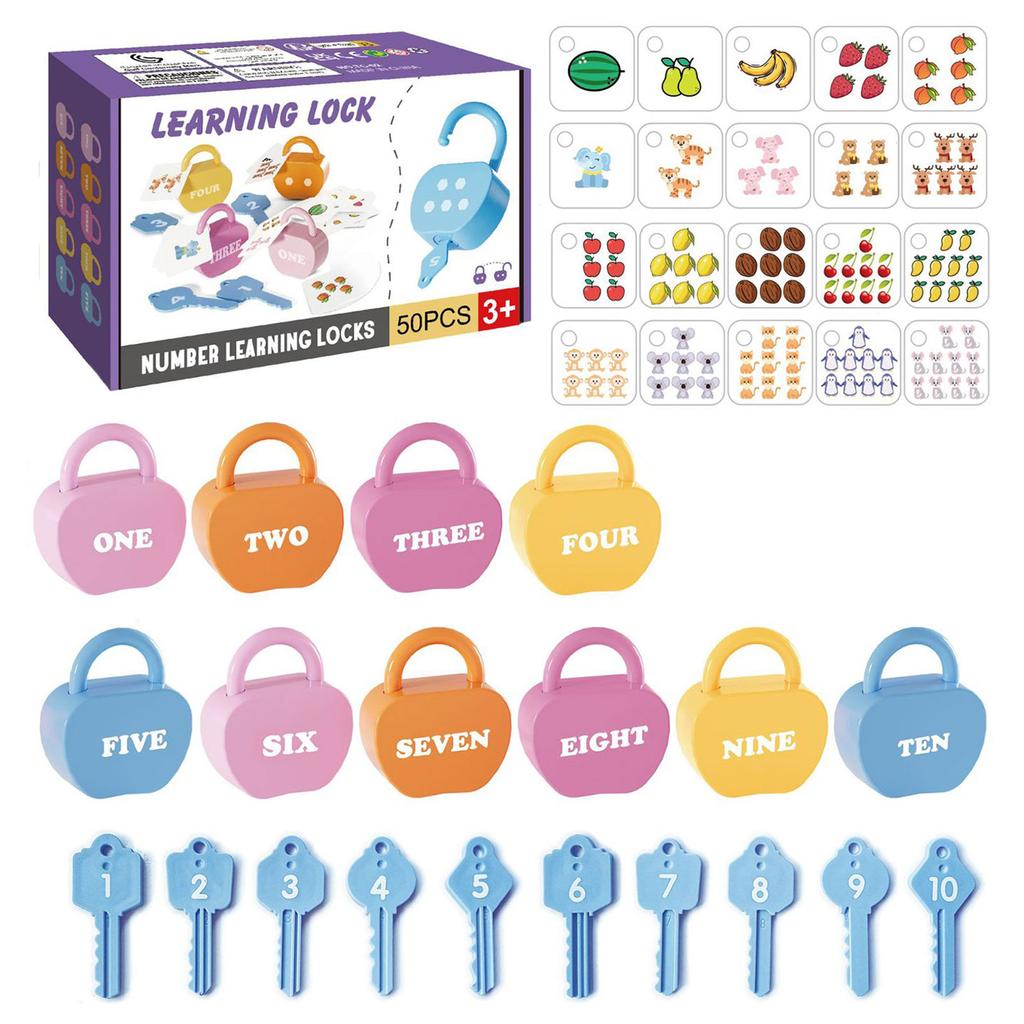 Montessori Counting Game for Preschool Children Fruit Animal Learning Hand Game Number Matching Toy Set for Kids