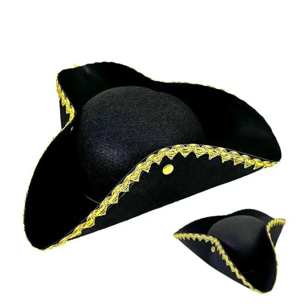 Jack Hat Cosplay Pirate Hat Stage Performance Party Hat Captain Hat Funny Dress Up Adult Tricorn Hat Costume Accessories