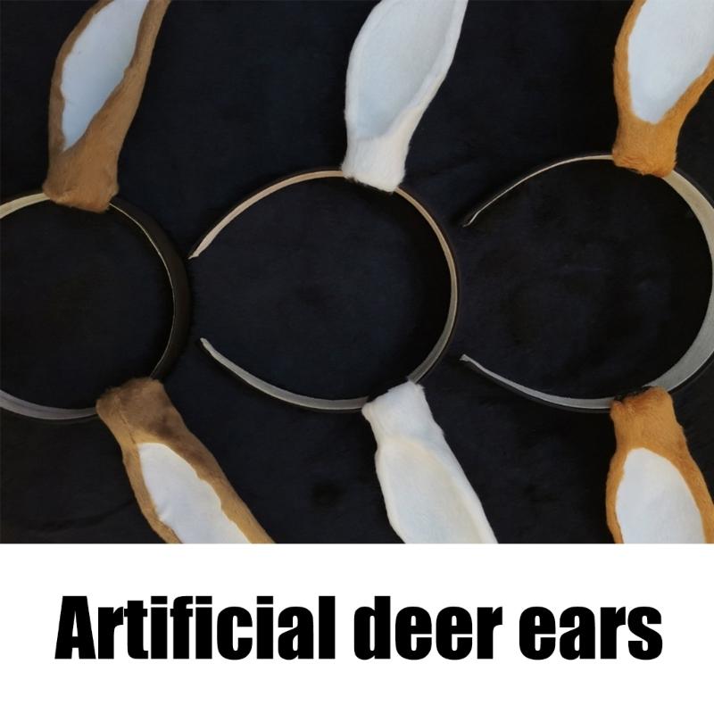 Cute Cosplay Antler Deer Ear Hairband Making Women Simulation Plush Deer Ear Anime Accessories Christmas Party Costume Props