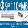 Stainless Steel 304 Double-Ended Threaded Cylindrical Guide Pin with Dual-End Holes