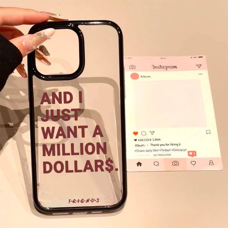 Aesthetic Simple English Letter AND I JUST Phone Case for Iphone 17 Pro Max 16 15 14 Plus 13 12 Mini XR 7 8 Transparent Cover