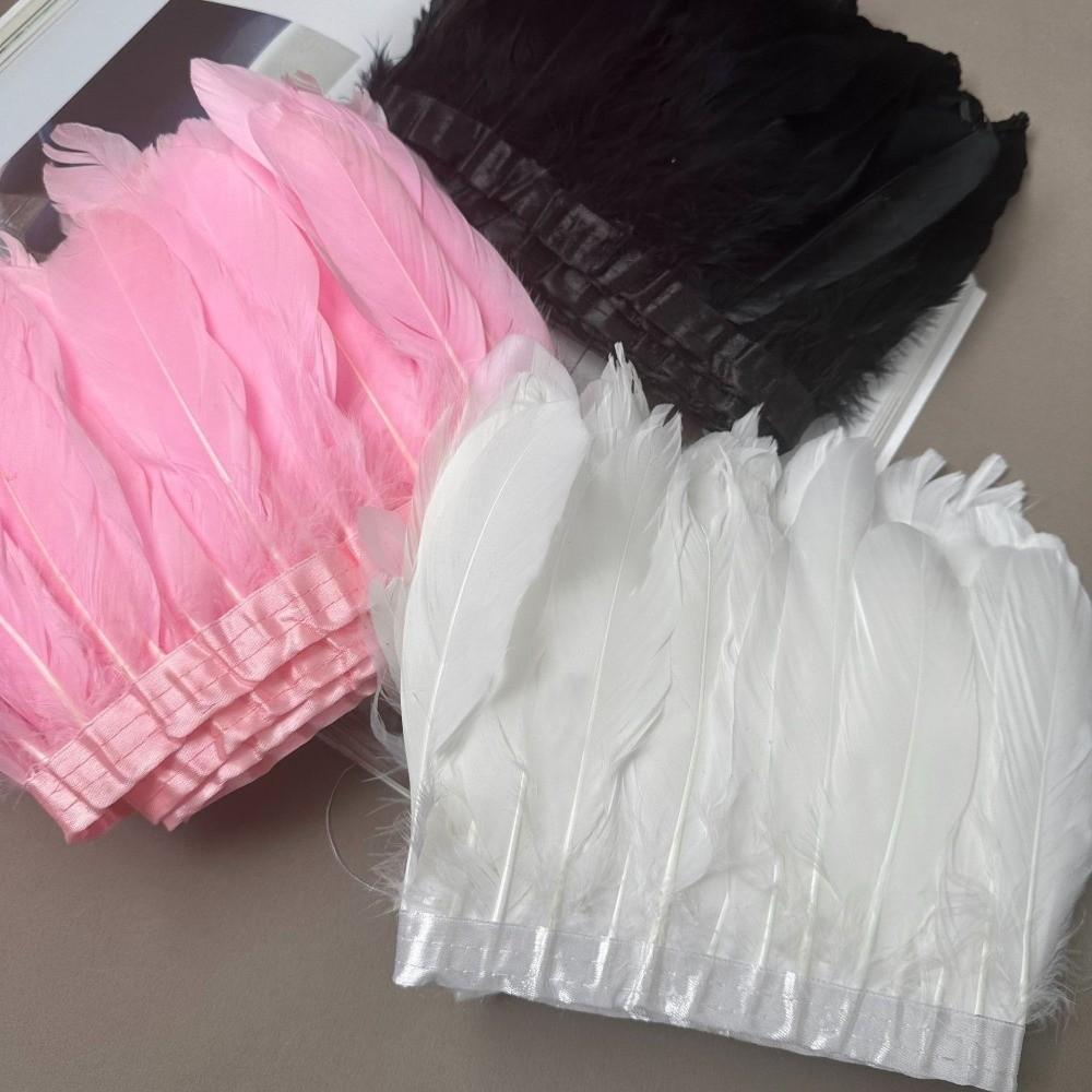 2M Real Geese Duck Feathers Natural Fringe Ribbons DIY Feather Trims  Wedding Accessories