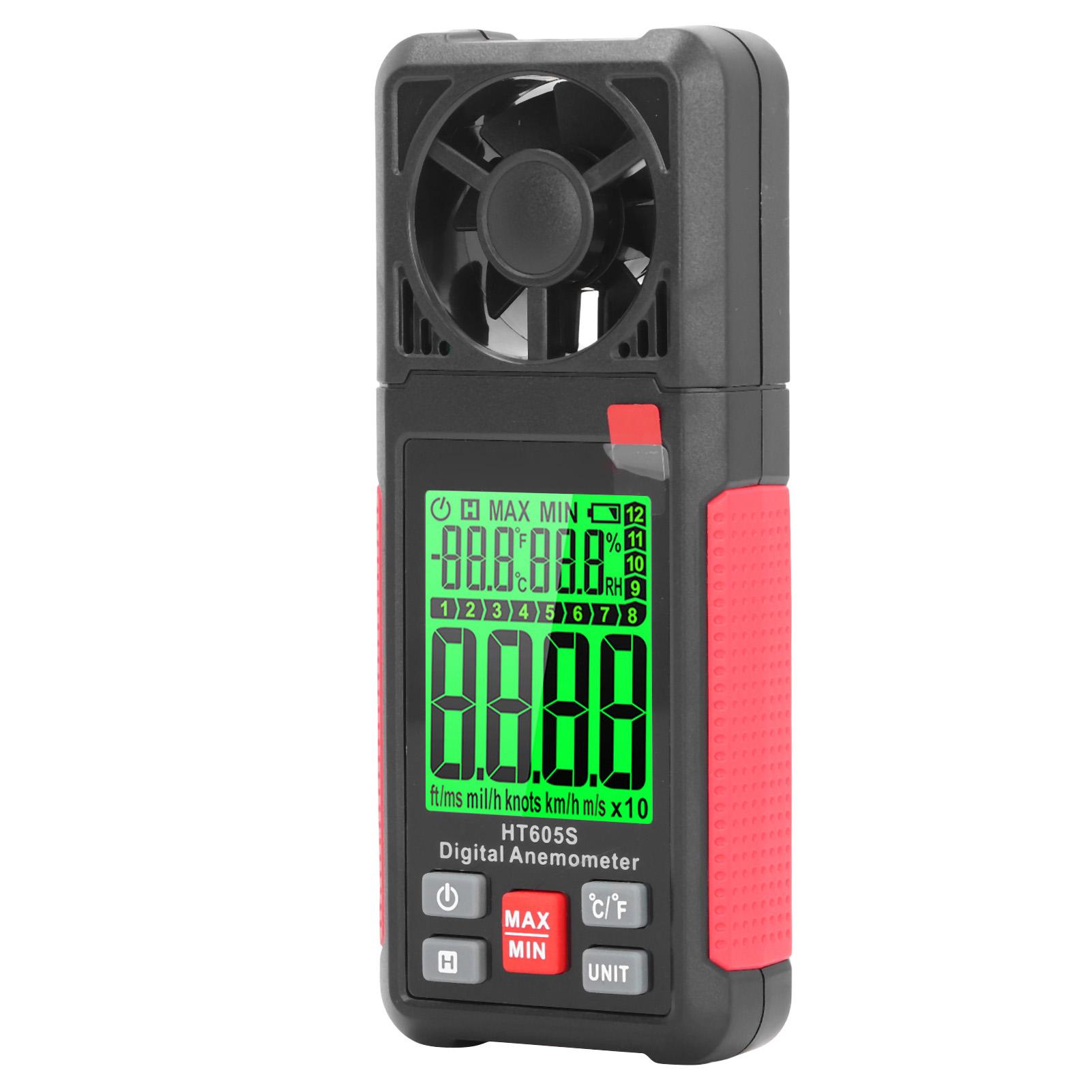 

Цифровой анемометр с высокой точностью, 2,26-дюймовым ЖК-экраном, тепловой портативный тестер скорости воздушного потока для