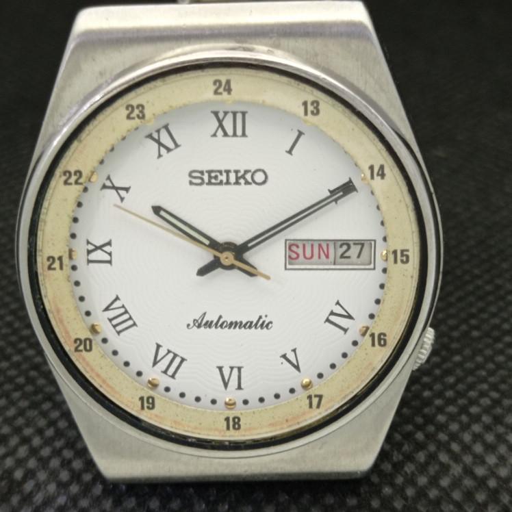 POUŽITÉ VINTAGE SEIKO 5 AUTOMATIC 6309A JAPONSKÉ PÁNSKÉ D/D BÍLÉ HODINKY 608e-a315938-9 SKU608e-a315938