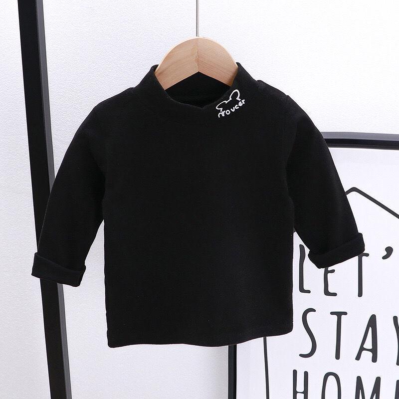 Children's Velvet Half-High Collar Long-Sleeve Top for Boys and Girls - Autumn/Winter