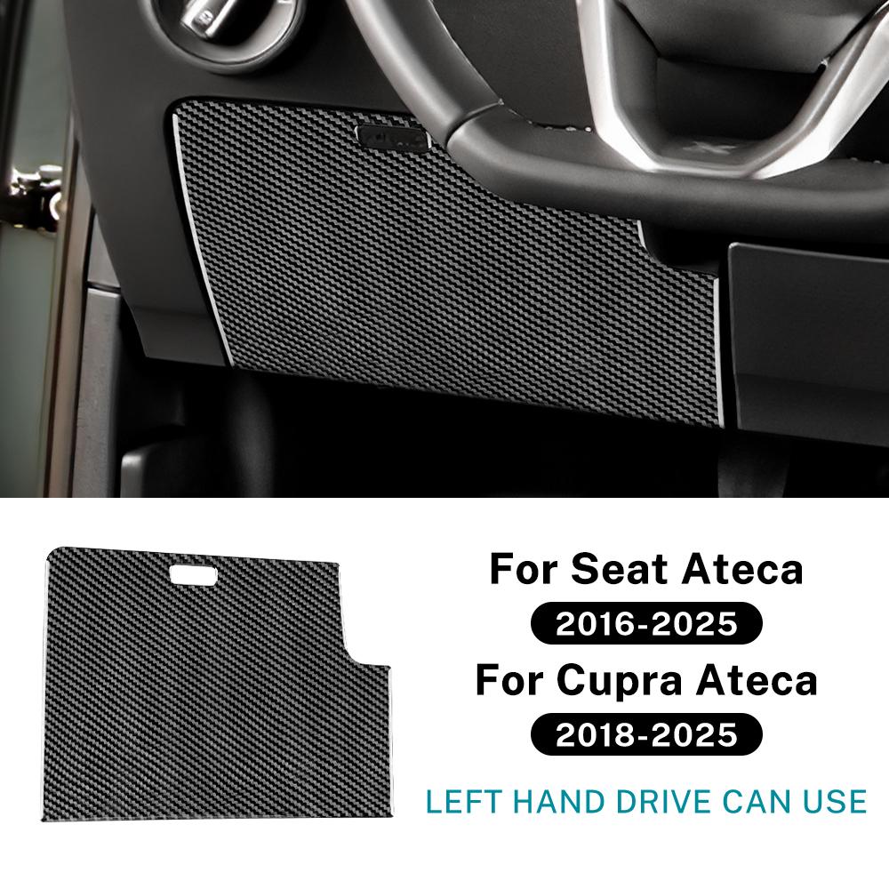 

Настоящая мягкая карбоновая наклейка для SEAT Ateca 5F 2016-2025 Для Cupra Ateca 5F 2018-2025 Левый руль Правый руль Панель блока предохранителей водителя автомобиля Отделка