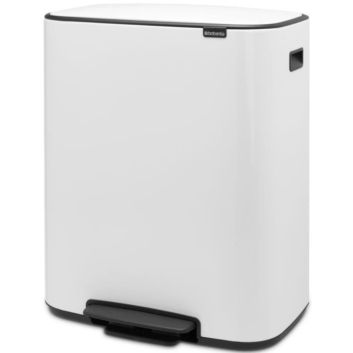 Poubelle Bo BRABANTIA - A pédale - Avec 1 seau intérieur - 60 L - Blanc