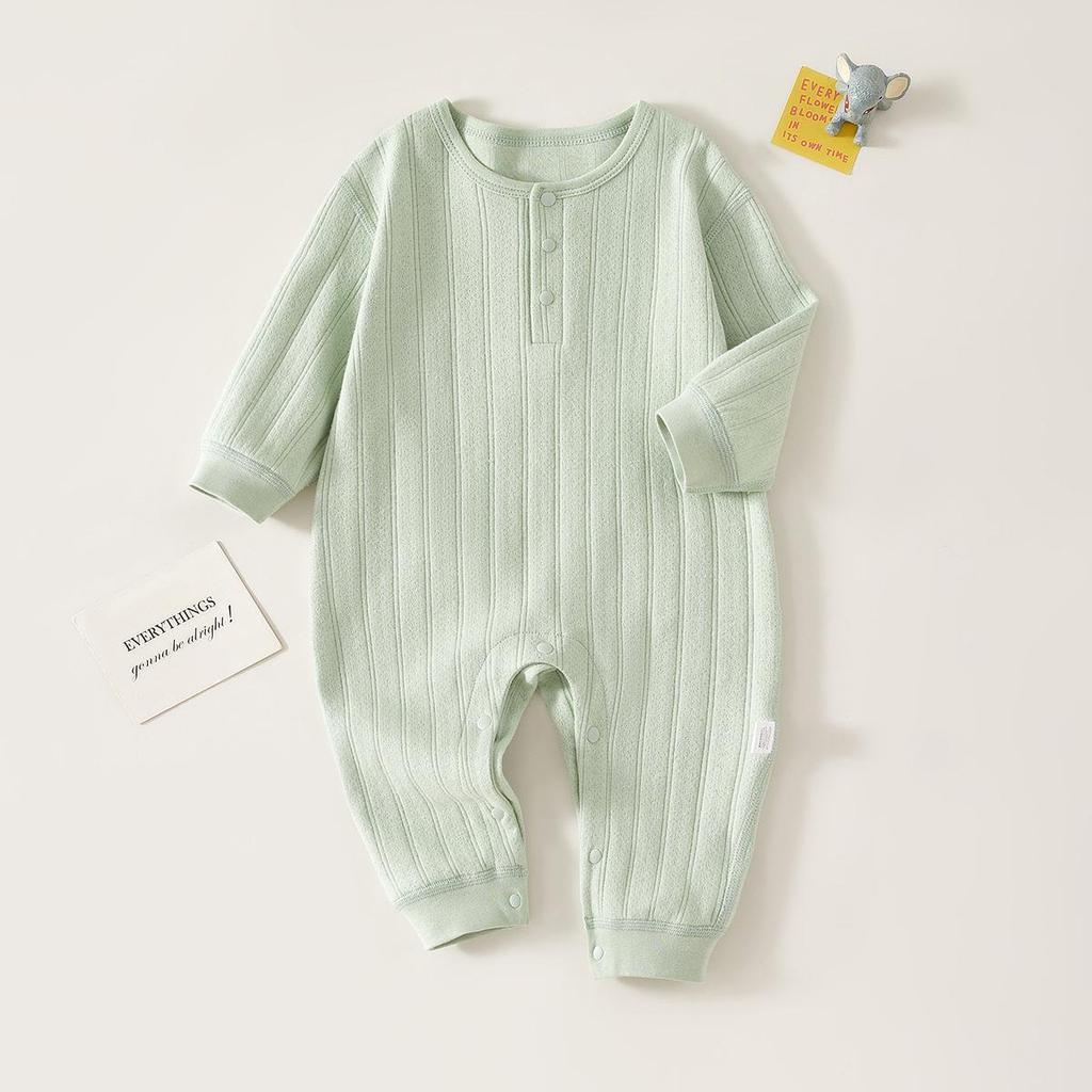 Pure Cotton Long Sleeve Baby Bodysuit: Spring & Autumn Style Newborn Romper