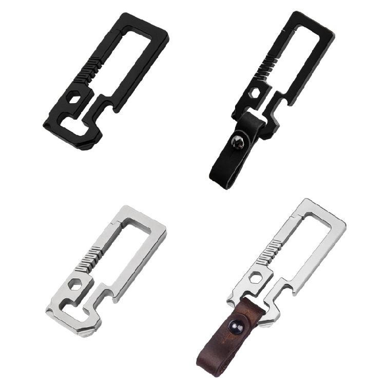 Titaniums Alloy Keychains Clip Waist Hanging Keychain Buckles with Bottle Opener Screwdriver Outdoor Tool Key Holder