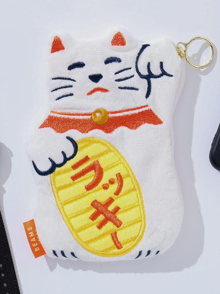 Beams Japan Wallets & Pouches [Special Order] New Retro Maneki-neko Pouch In White